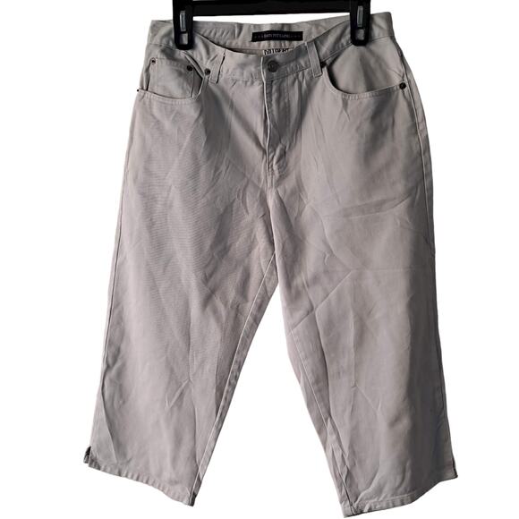 Bill Blass Petite Khaki 100% Cotton Easy Fit Capri - Size 8P - Picture 2 of 12